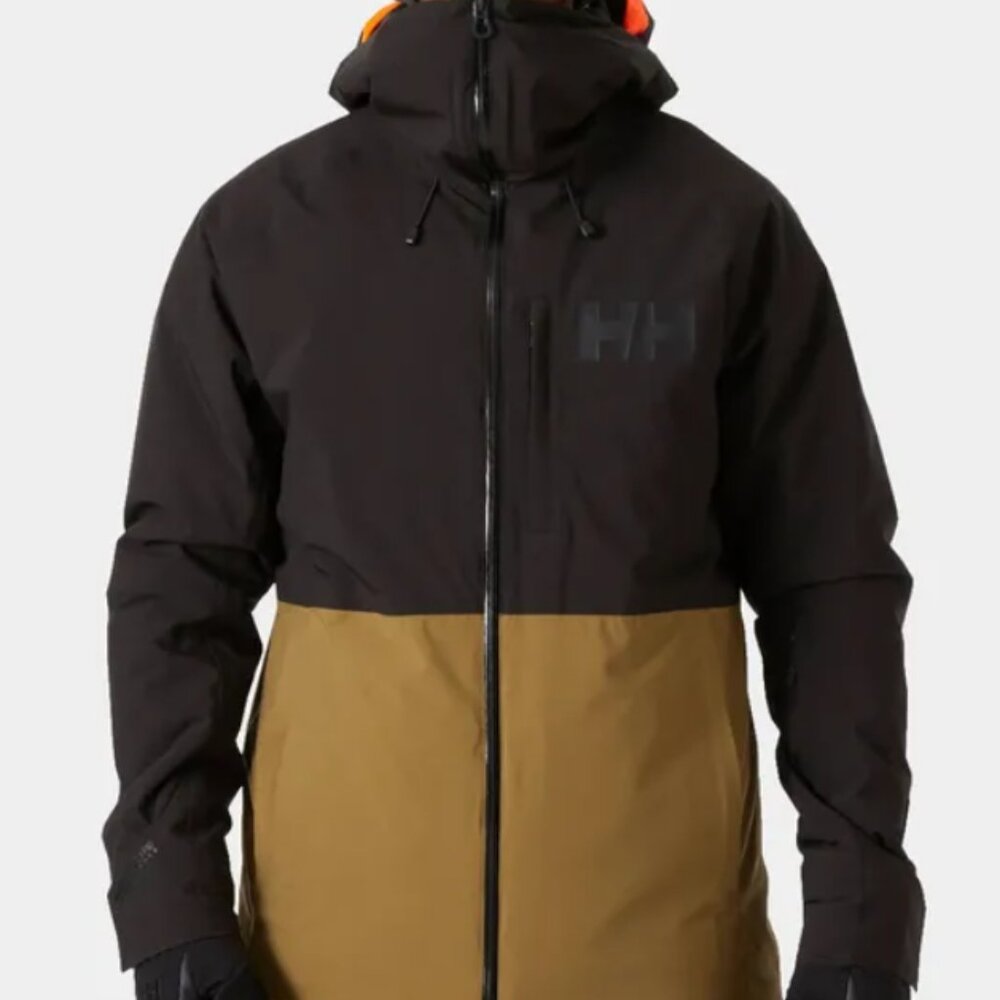 Helly Hansen Powderface Jacket – Men’s XL – Black/Tan – Excellent Condition